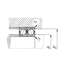 主轴轴承 B7032-E-T-P4S, 调节，成对或单元安装，接触角 α = 25°，限制公差
