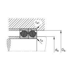 主轴轴承 HCB7036-E-T-P4S, 调节，成对或单元安装，接触角 α = 25°，陶瓷球，限制公差