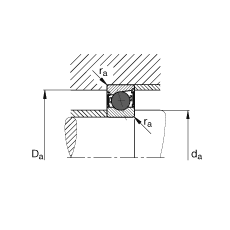 主轴轴承 HCB7012-E-2RSD-T-P4S, 调节，成对或单元安装，接触角 α = 25°，陶瓷球，两侧唇密封，非接触，限制公差