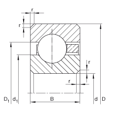 薄截面轴承 CSCB070, 深沟球轴承，类型C，运行温度 -54°C 到 +120°C